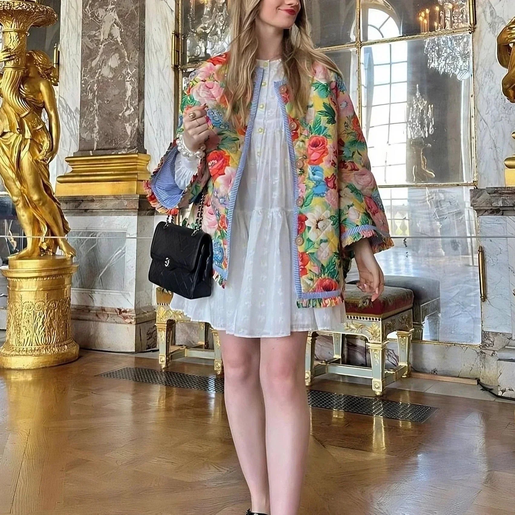 RetroCharm – Mode Vintage Print Jacke