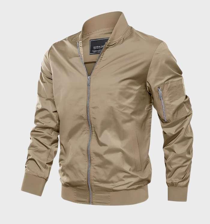 Andy - Einfache Polyesterjacke mit Stehkragen und Reißverschluss