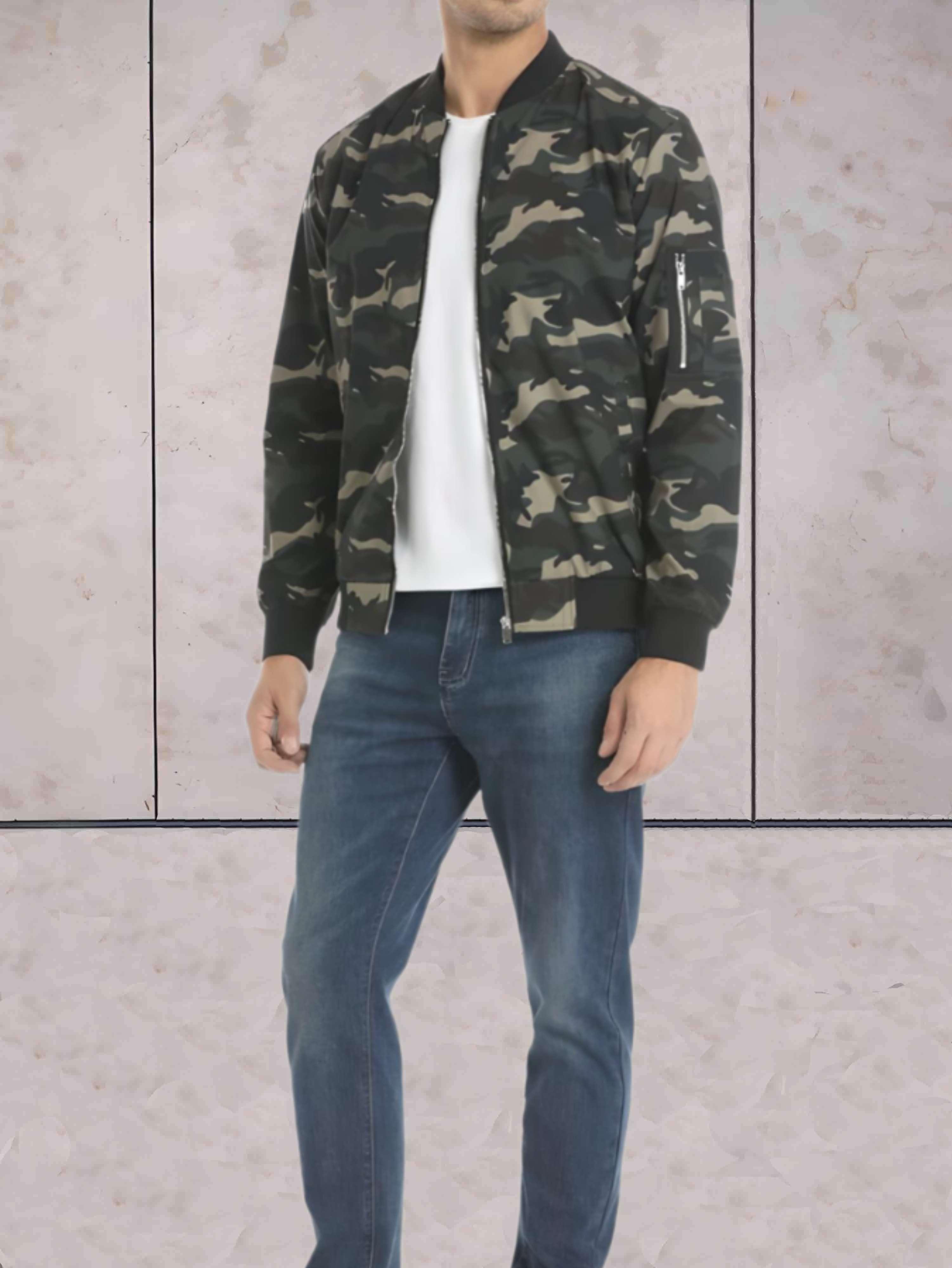 Andy - Einfache Polyesterjacke mit Stehkragen und Reißverschluss