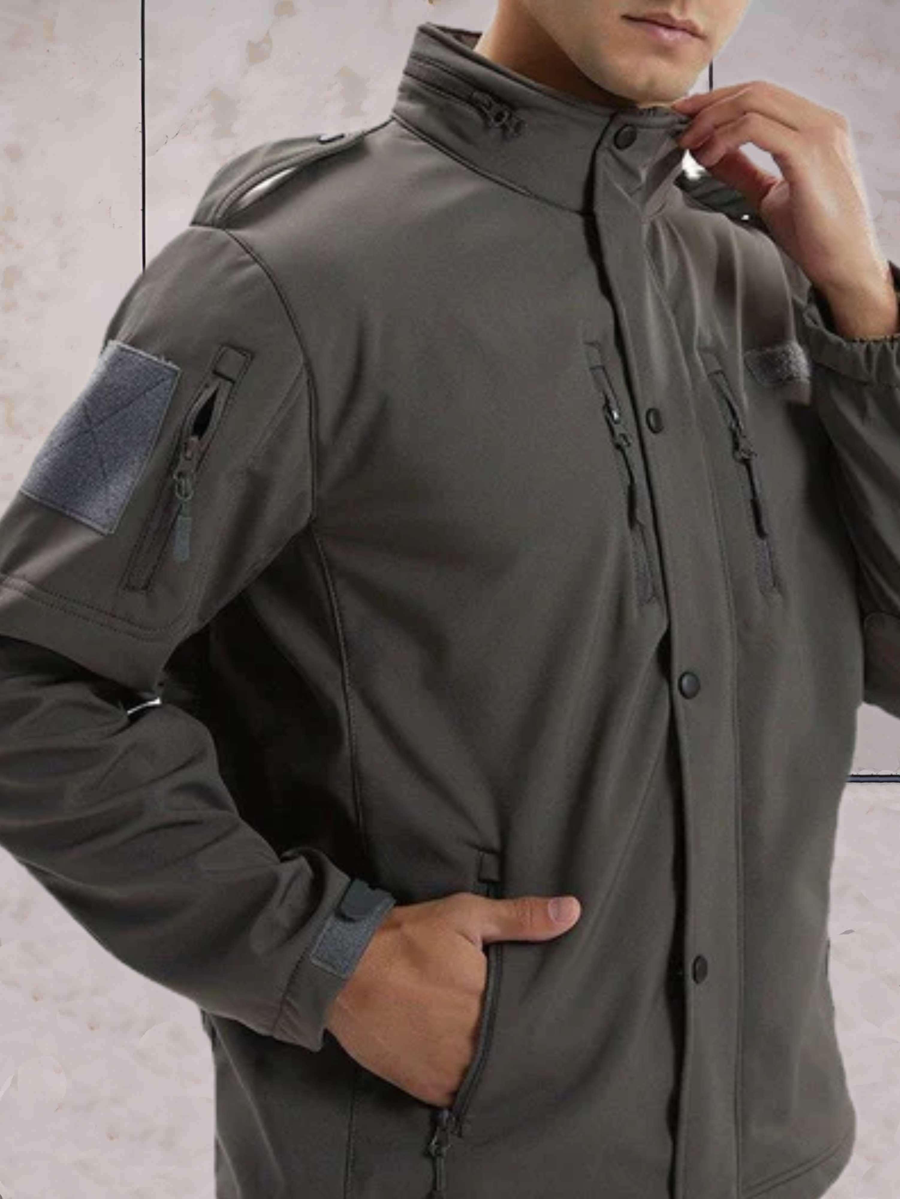 StormTact – Warme und wasserdichte taktische Jacke mit Taschen, Reißverschluss und Knopfverschluss