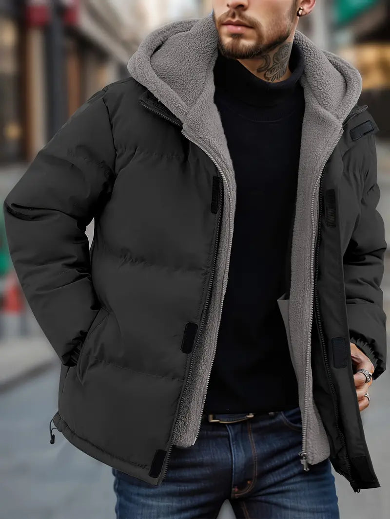 Herren gesteppte Fleecejacke in zwei Teilen mit Taschen
