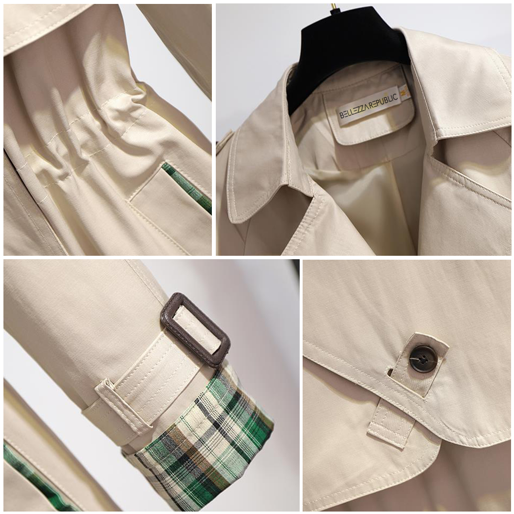 CheckTrench – Klassischer Trenchcoat mit Karodetails