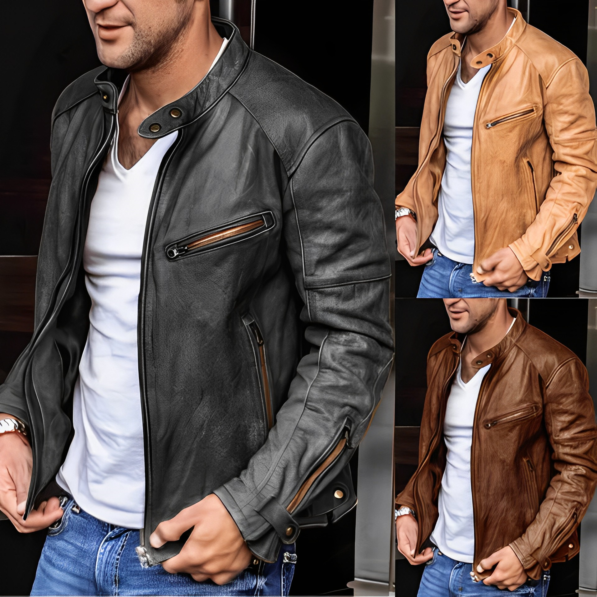 ToughLeder Men – Robuste Lederjacke für Herren