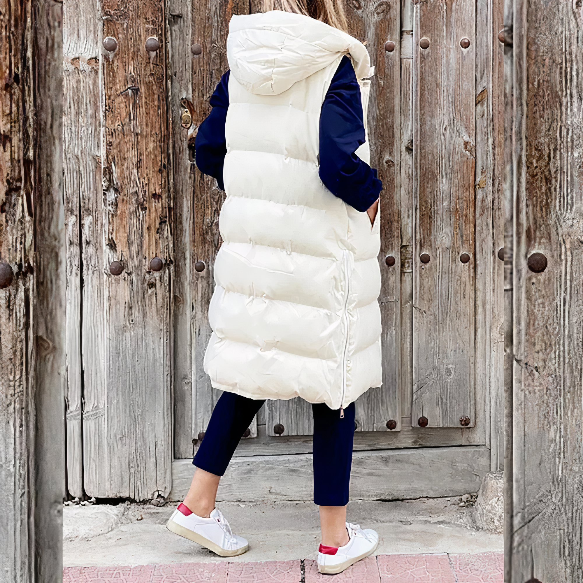 Silberne Sternen-Hoodie-Weste - Elena