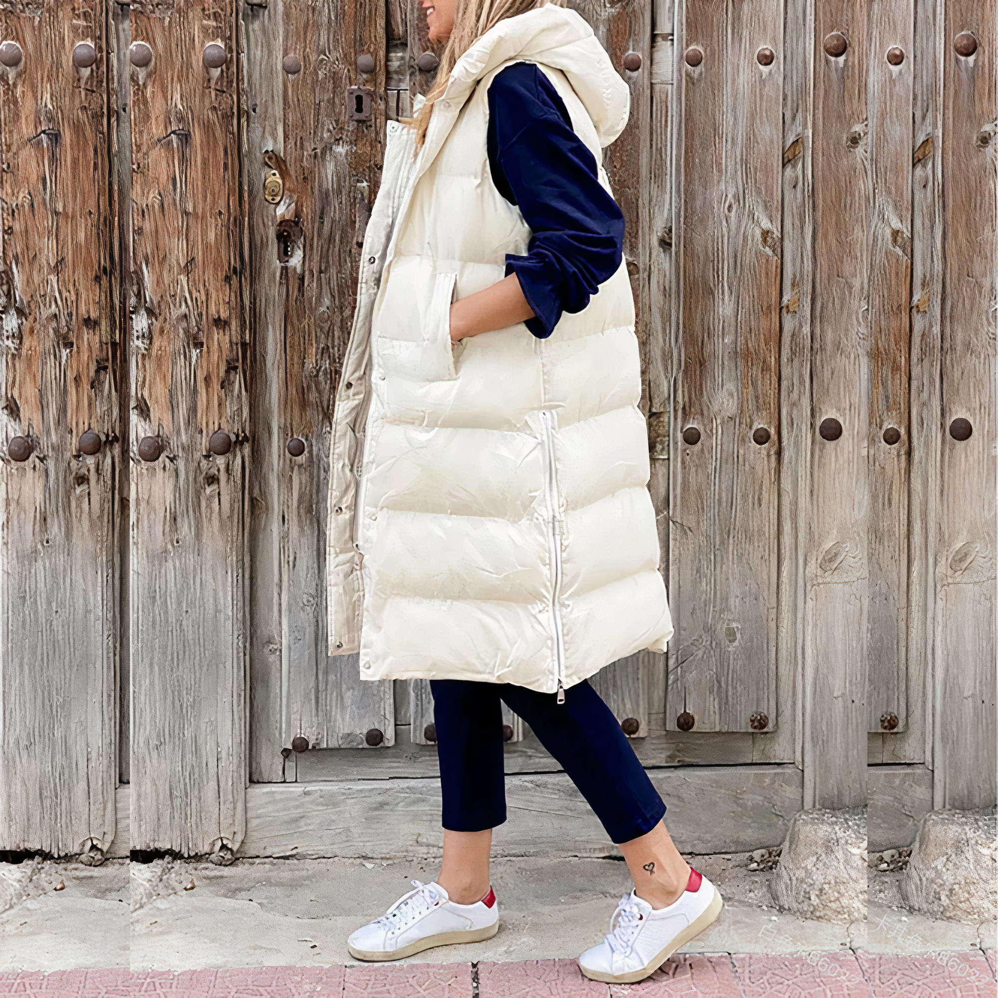 Silberne Sternen-Hoodie-Weste - Elena