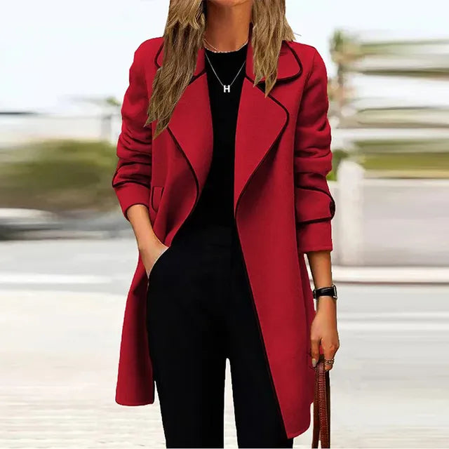 StilLang – Eleganter langer Damenmantel mit zeitlosem Chic