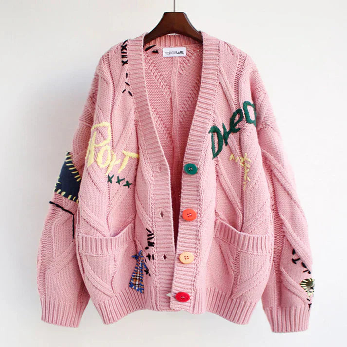 PatchworkStrick – Strickjacke mit Patchwork-Akzenten