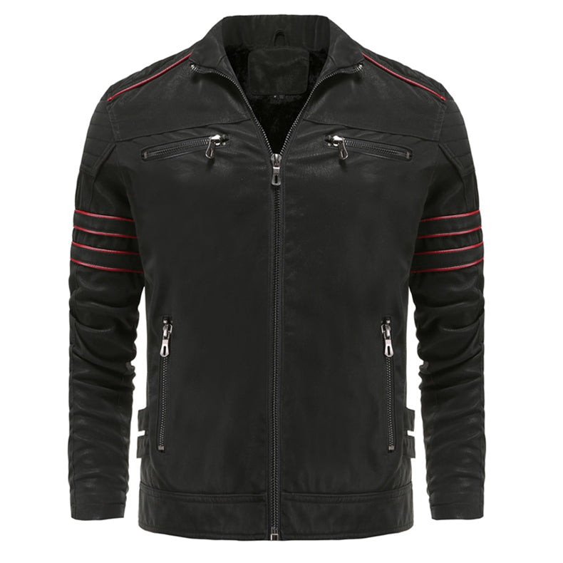ToughLeder – Lederjacke mit Reißverschlussdetails