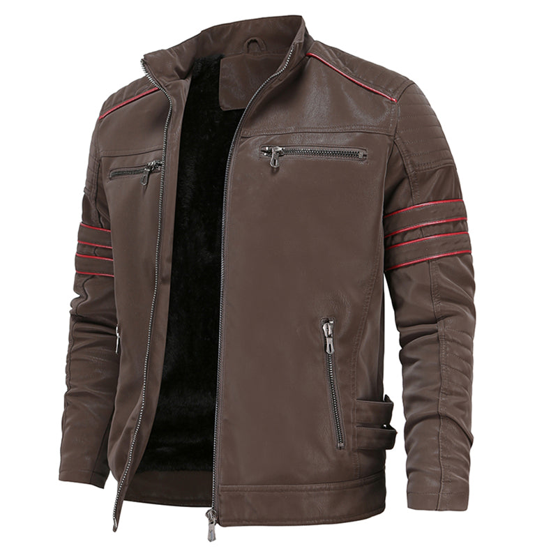 ToughLeder – Lederjacke mit Reißverschlussdetails