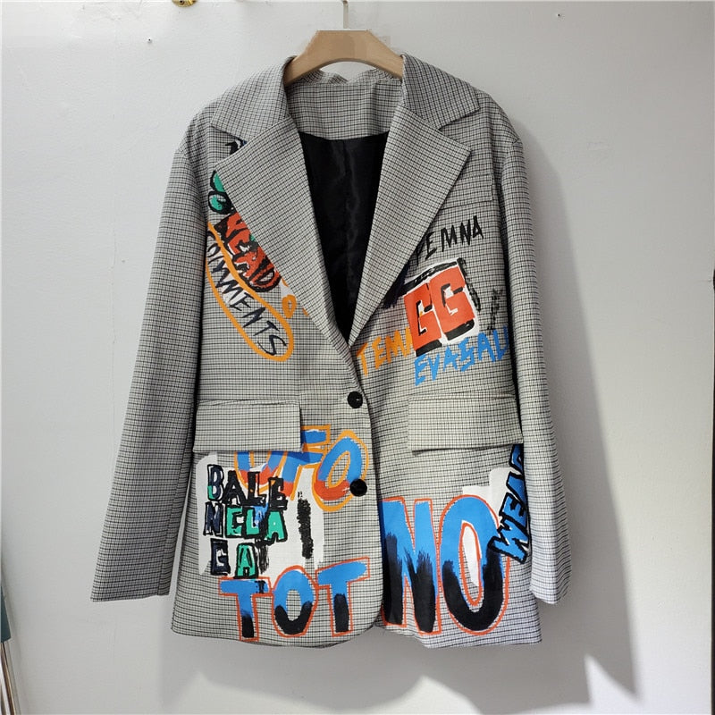 Betsy - Bedruckter Blazer in Übergröße