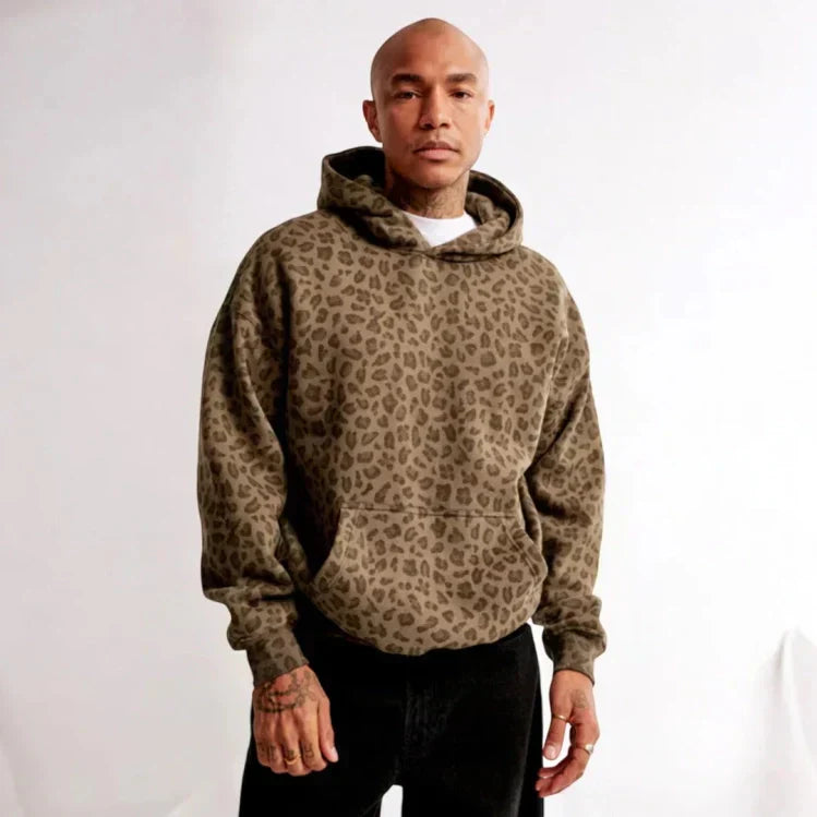 Chic Unisex Hoodie mit Leopardenmuster