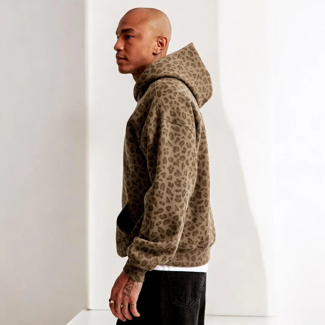 Chic Unisex Hoodie mit Leopardenmuster