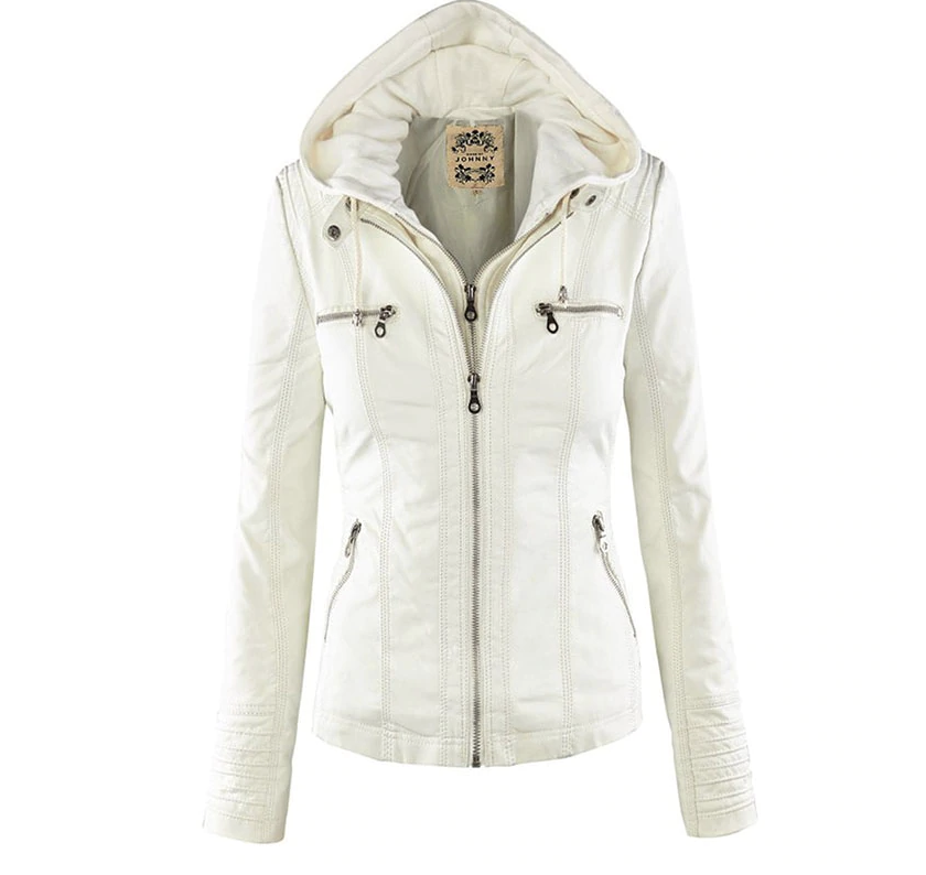 Kiaras - Lederjacke mit Kapuze für Damen