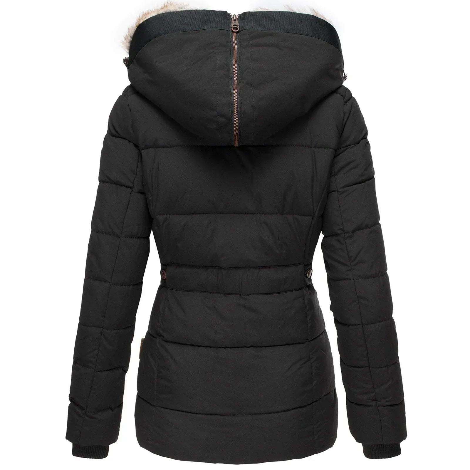 Eleganter und kuscheliger Wintermantel aus Fell für Frauen - Carla