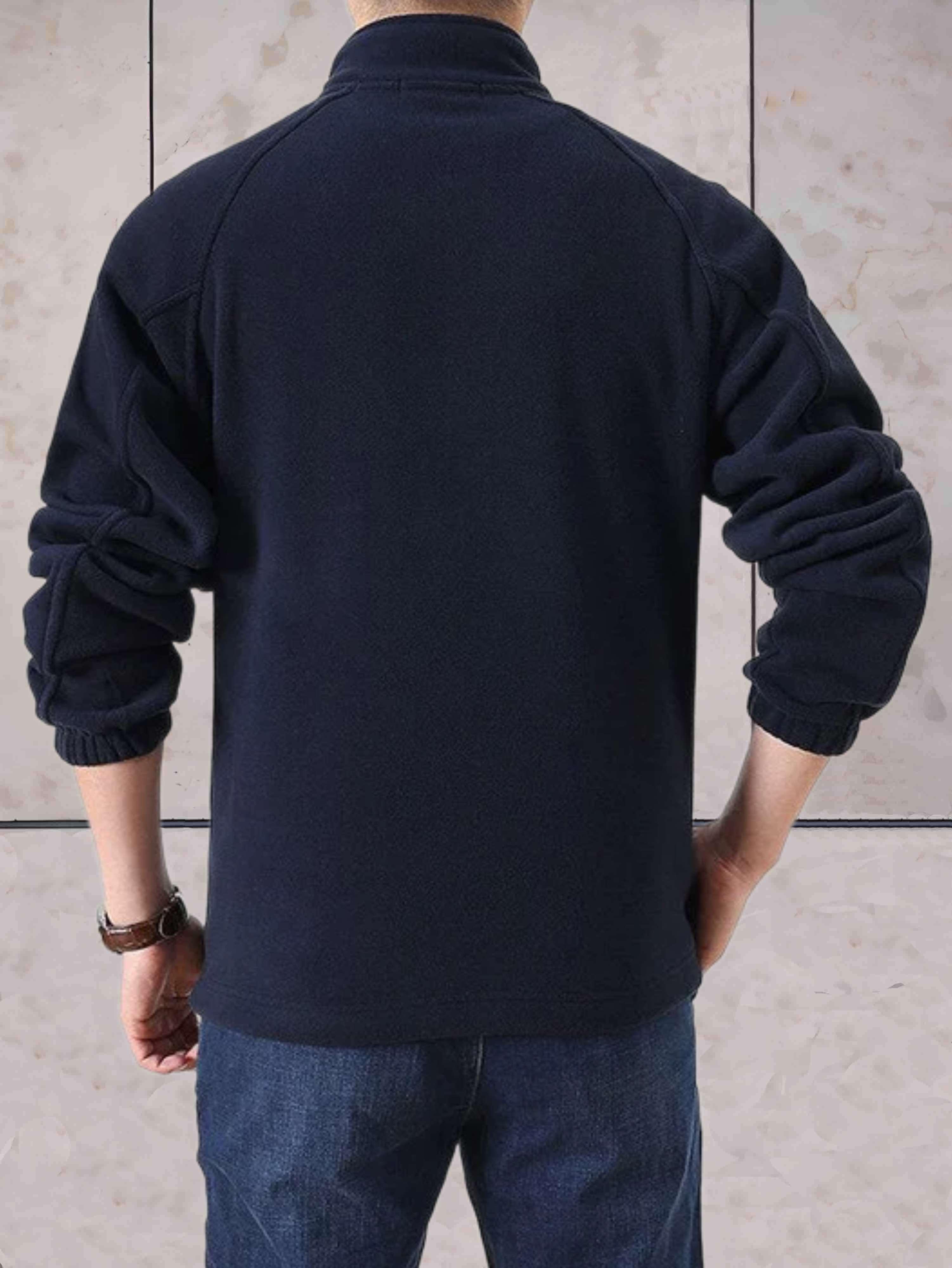 Mark - Lässige Fleecejacke mit Stehkragen, Taschen und durchgehendem Reißverschluss