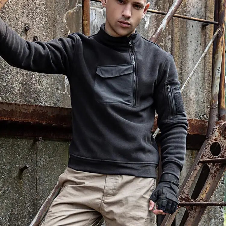 TaktikFleece – Herren Taktische Fleecejacke mit Halbreißverschluss