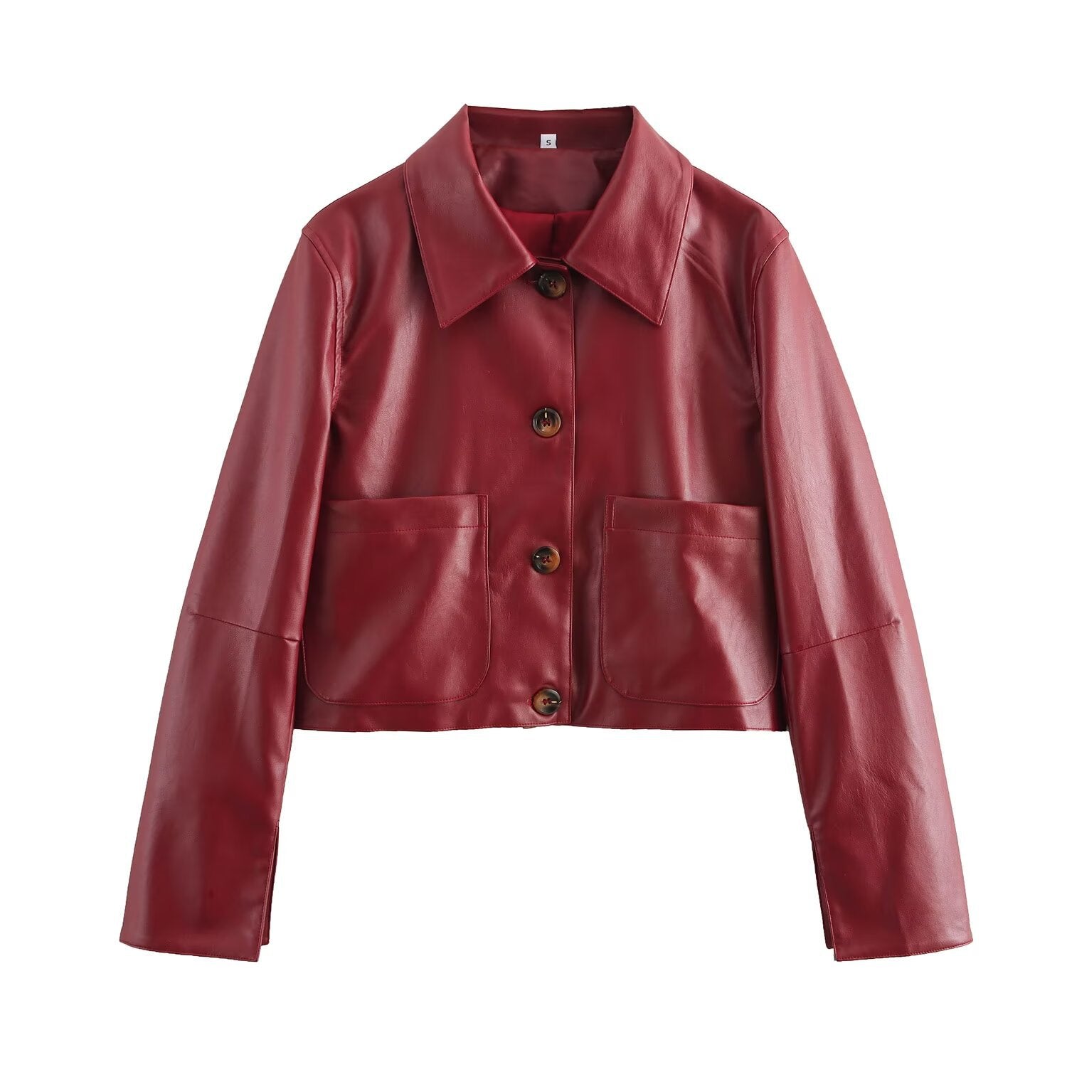 Elegante Lederjacke Mueler-mode, einfarbig und zeitlos