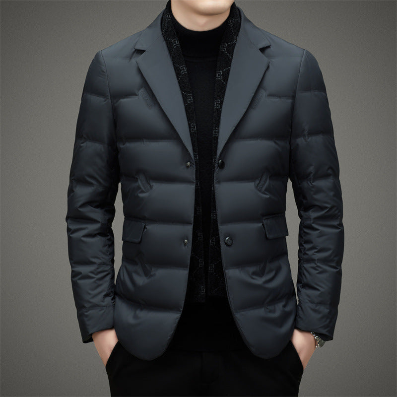 Ronald - Klassische Herren-Winterjacke mit Anzugkragen