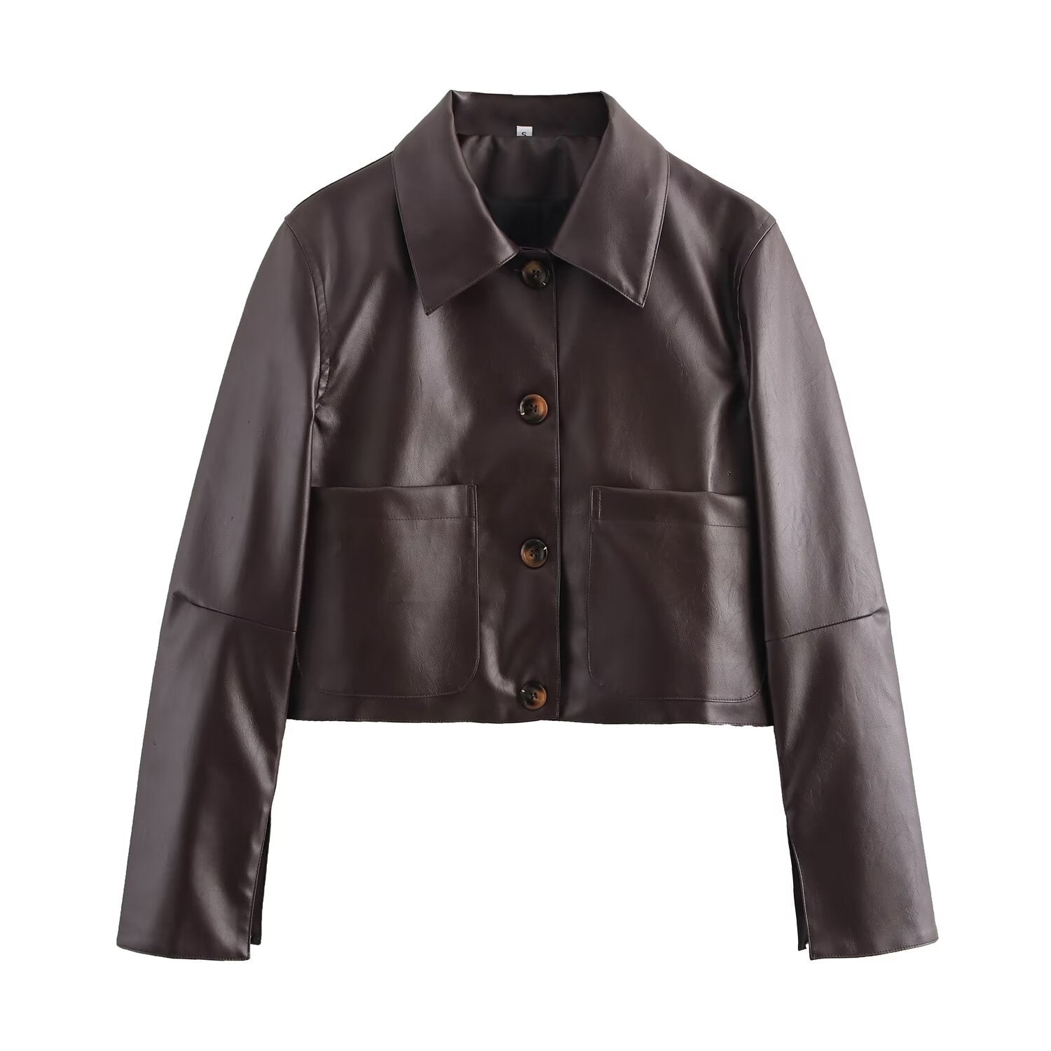 Elegante Lederjacke Mueler-mode, einfarbig und zeitlos
