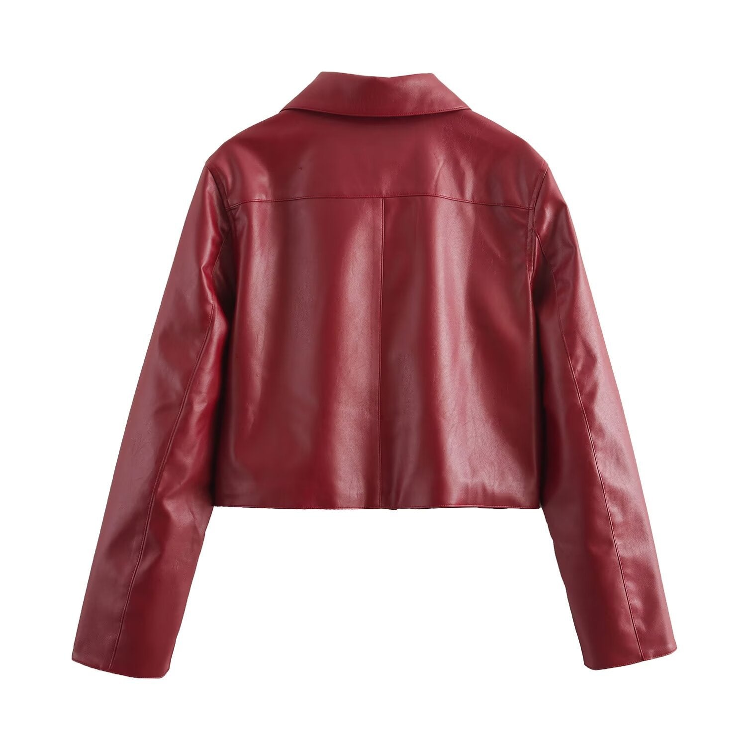 Elegante Lederjacke Mueler-mode, einfarbig und zeitlos