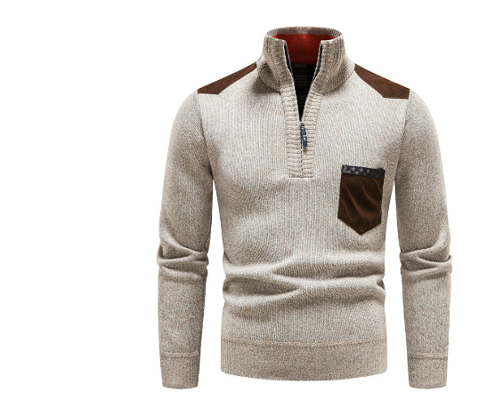 Kellen | Herren Winter-Freizeit Pullover | Halber Reißverschluss