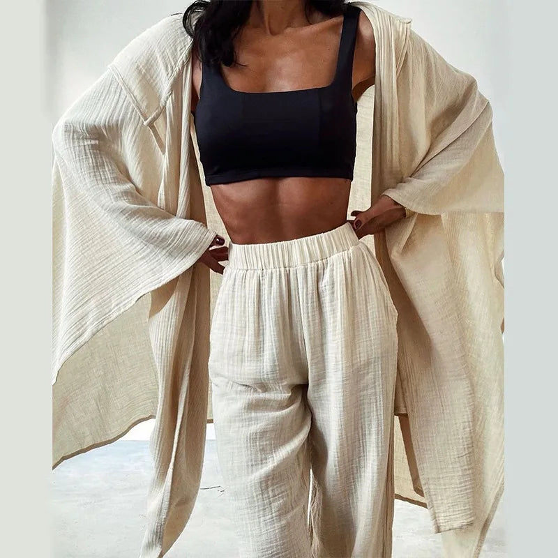 StrickSet Komfort – Lässiges Set aus Strickjacke und Hose für Damen