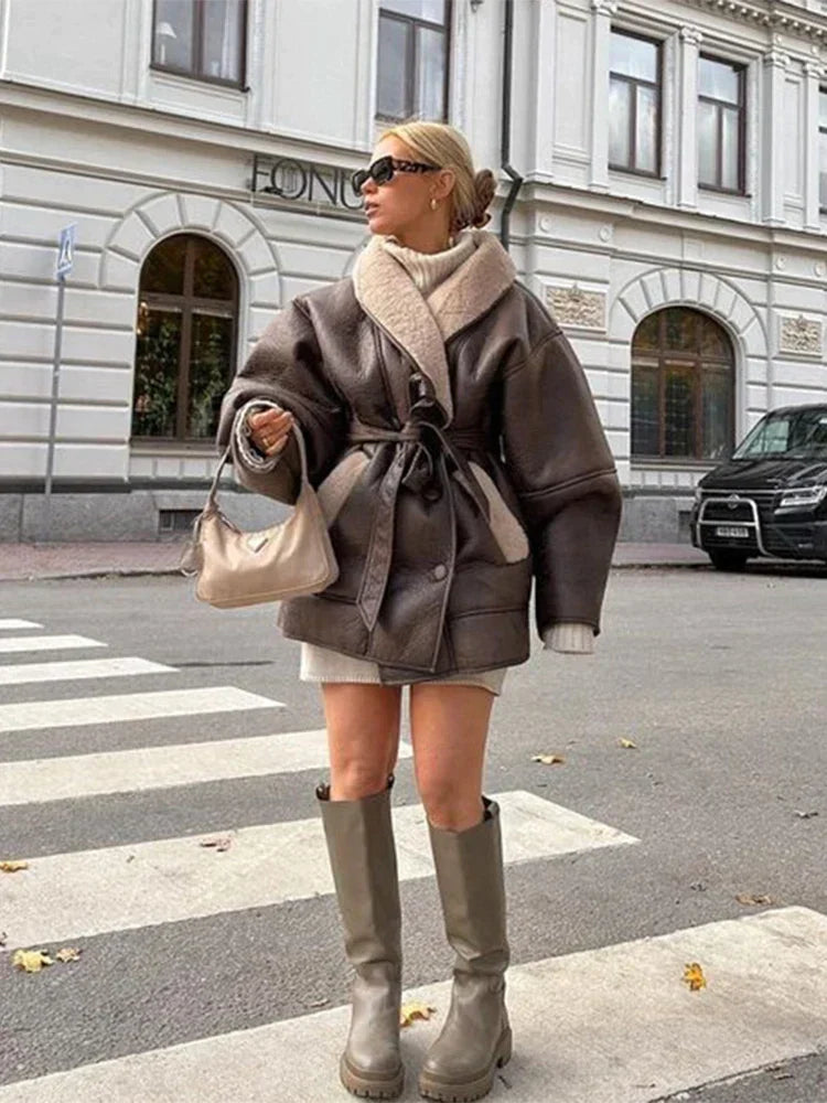 PelzWinter – Warme Winter-Lederjacke mit Pelzbesatz