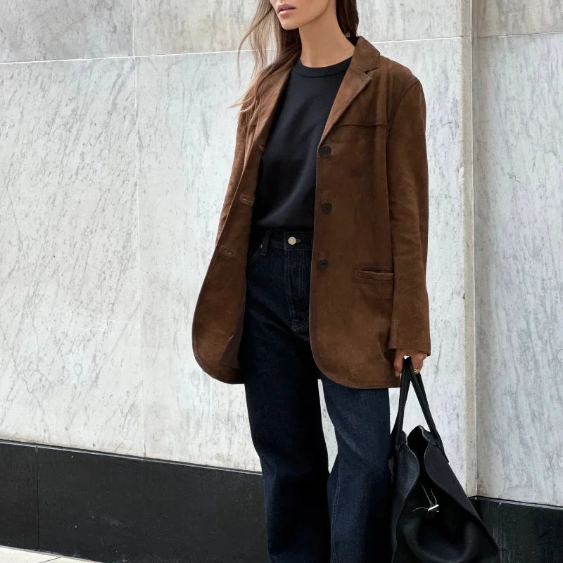 Elegante und leichte Wildlederjacke für Damen