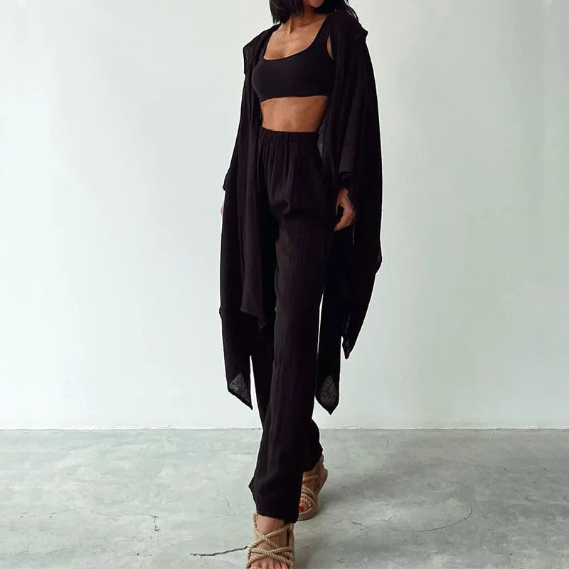 StrickSet Komfort – Lässiges Set aus Strickjacke und Hose für Damen