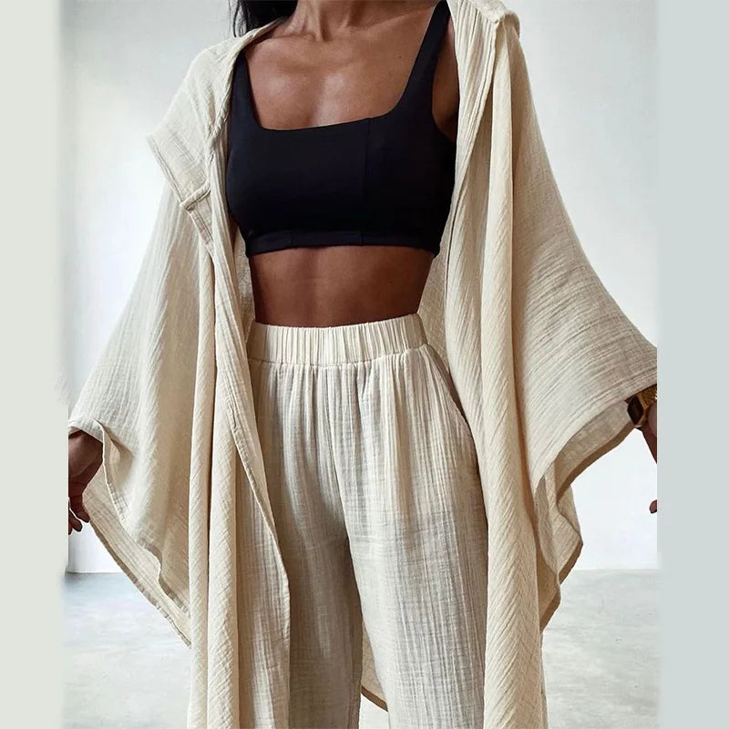 StrickSet Komfort – Lässiges Set aus Strickjacke und Hose für Damen