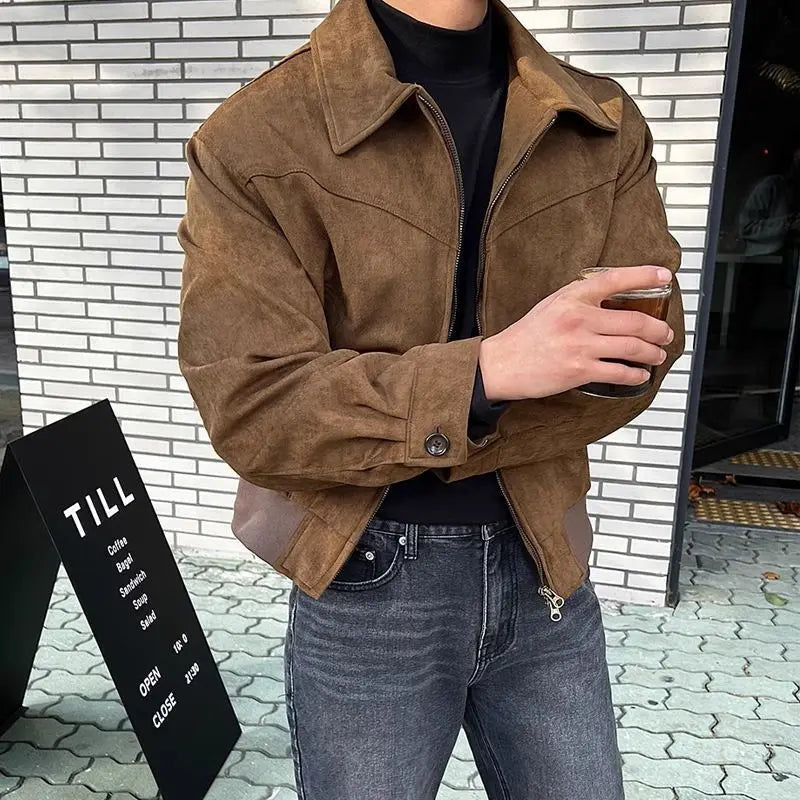 SuedeVintage – Hochwertige Wildleder Cargo-Jacke im Vintage-Look