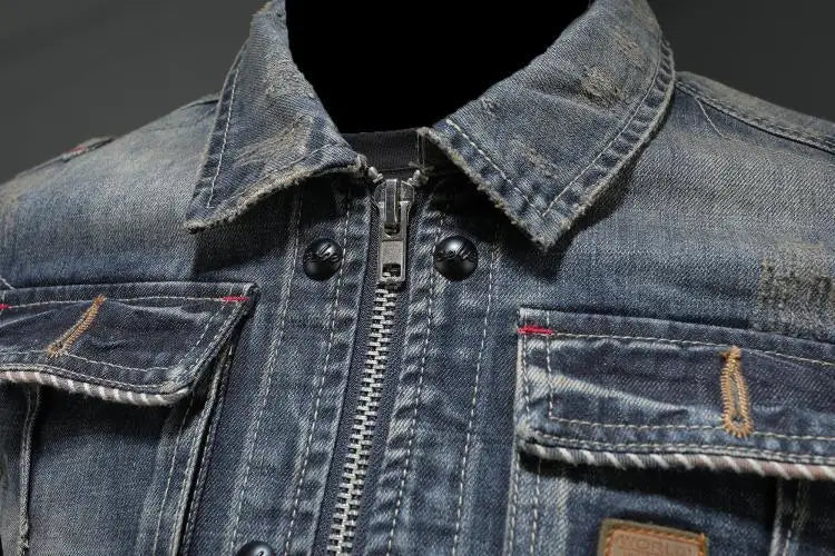 Retro-Denim-Jacke Antoine: Verleihen Sie Ihrem Look mit Vintage-Stil Eleganz!