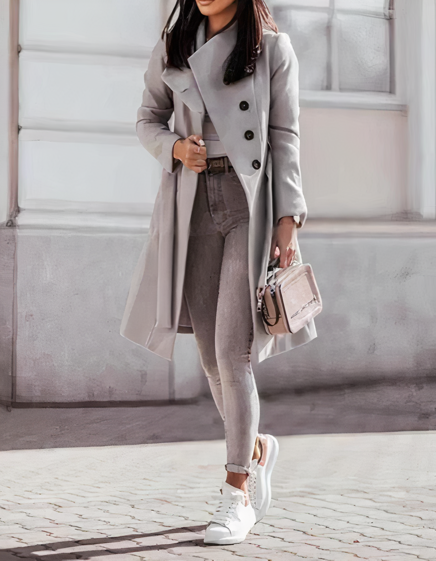 EleganzRitter - Stilvoller Trenchcoat mit Gürtel