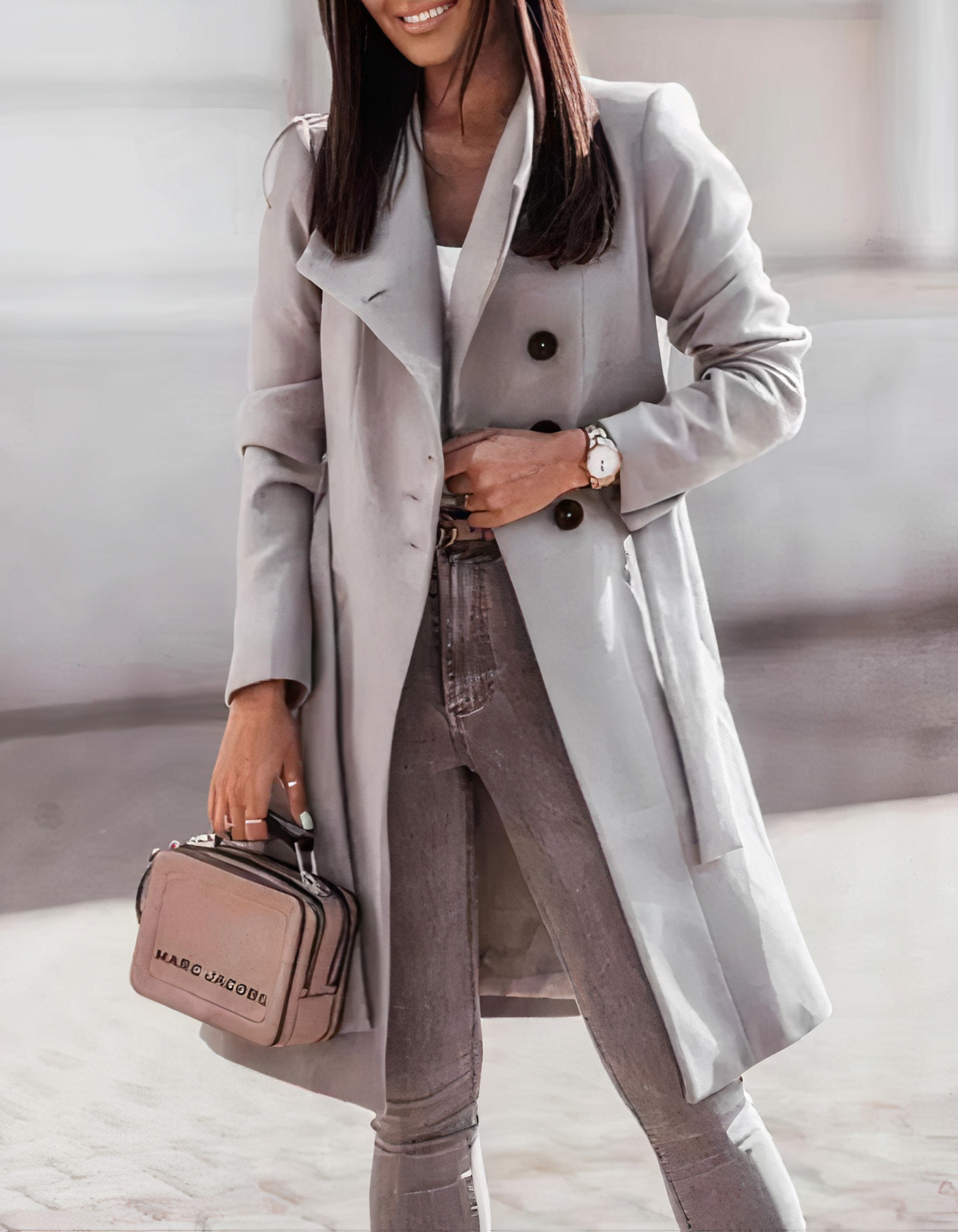 EleganzRitter - Stilvoller Trenchcoat mit Gürtel