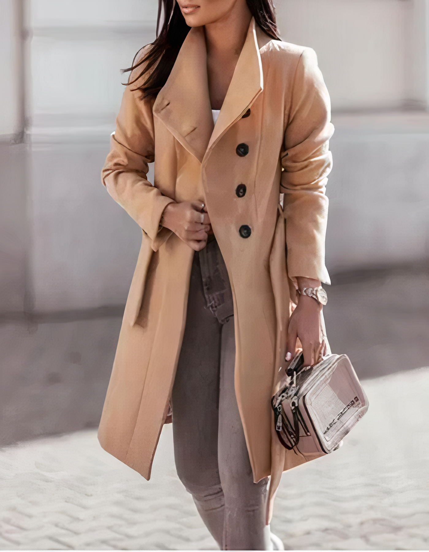 EleganzRitter - Stilvoller Trenchcoat mit Gürtel