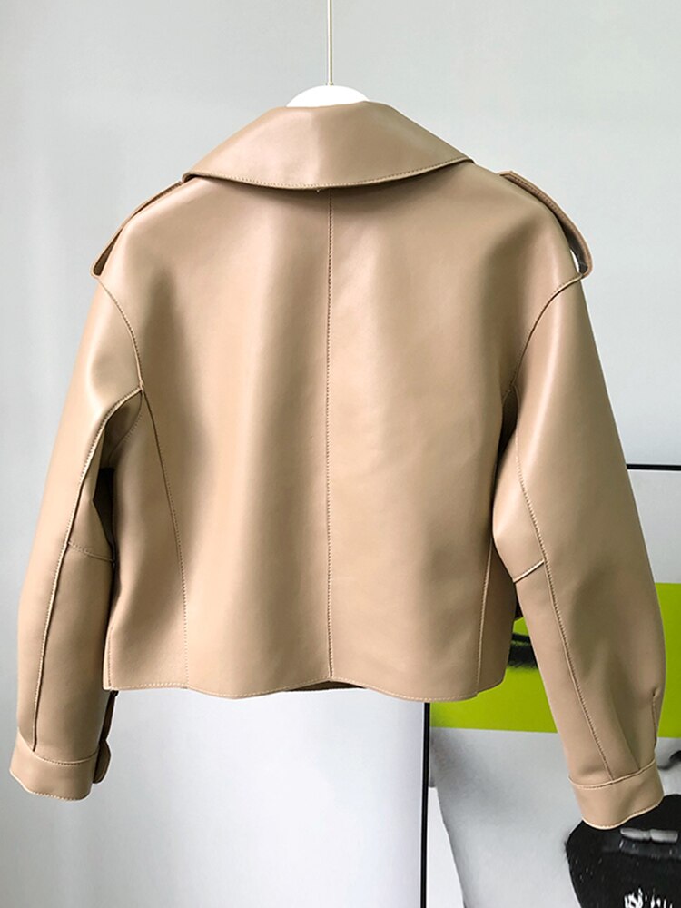 Kara - Kurzer Trenchcoat aus Leder