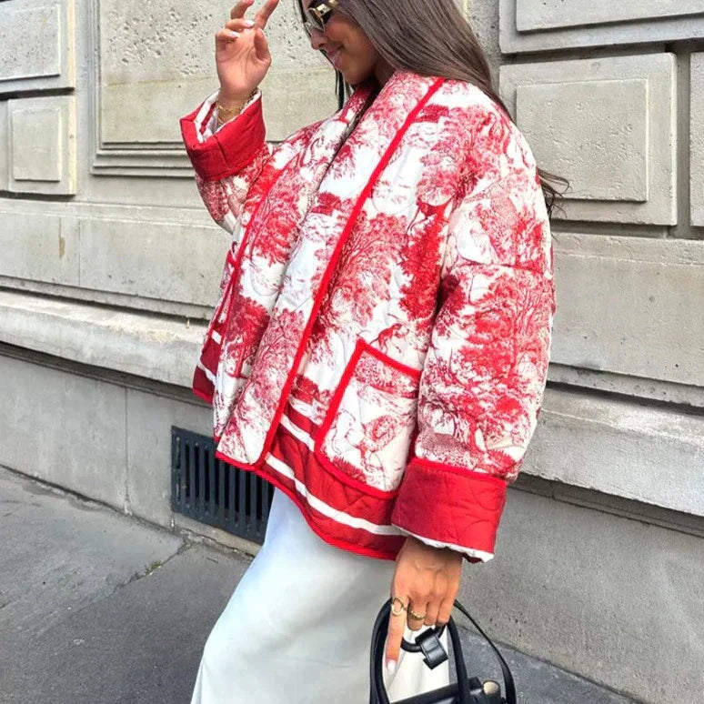 Melissandra - Langärmlige Jacke mit Taschen und Umlegekragen