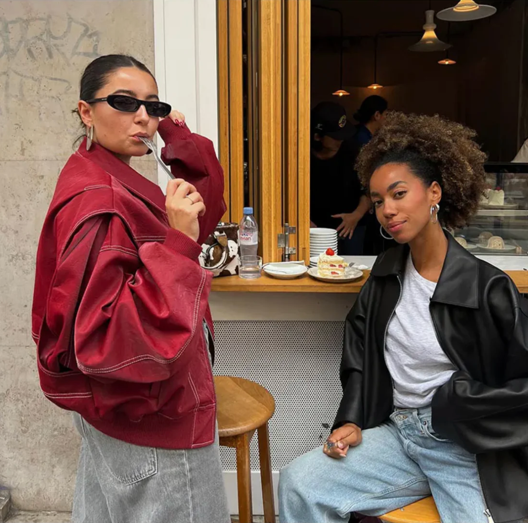 Faye - Trendige und elegante Oversize-Lederjacke