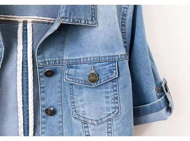 Mezzi - Einfarbige Jeansjacke mit kurzen Ärmeln