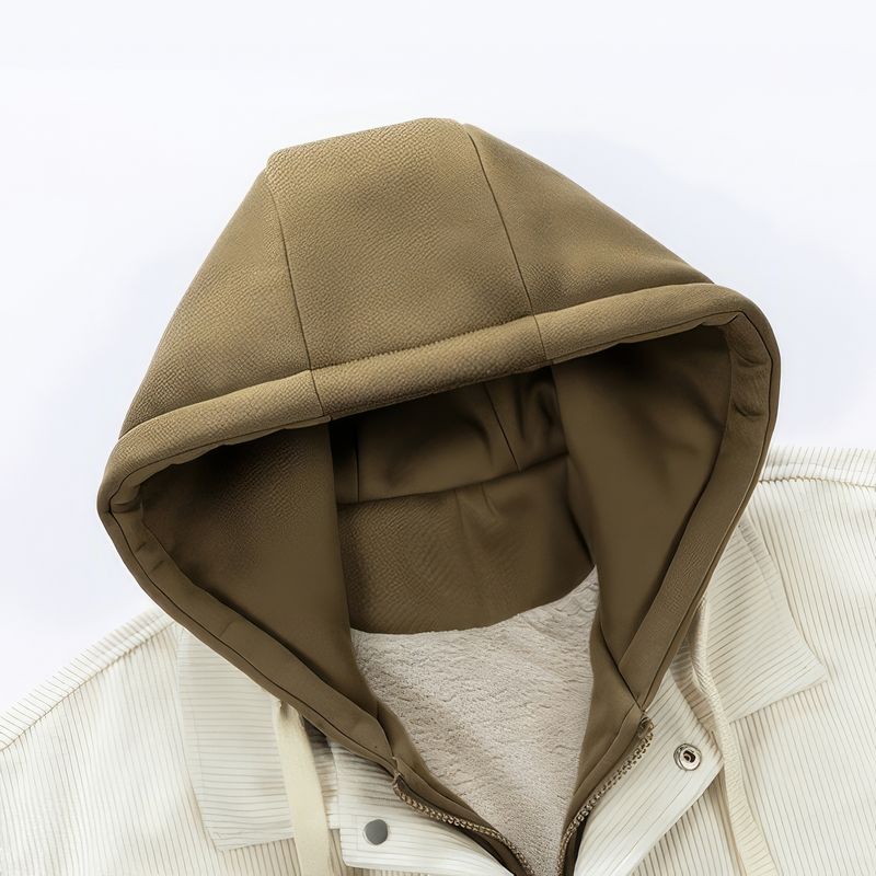 Herrenjacke aus samtigem Cord mit Kapuze - Ultra bequem und gefüttert