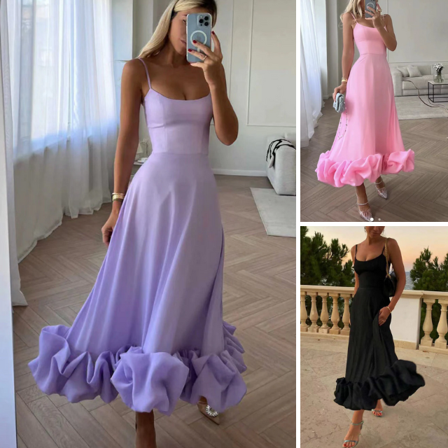 Sabine | Boho Modisch Midikleid