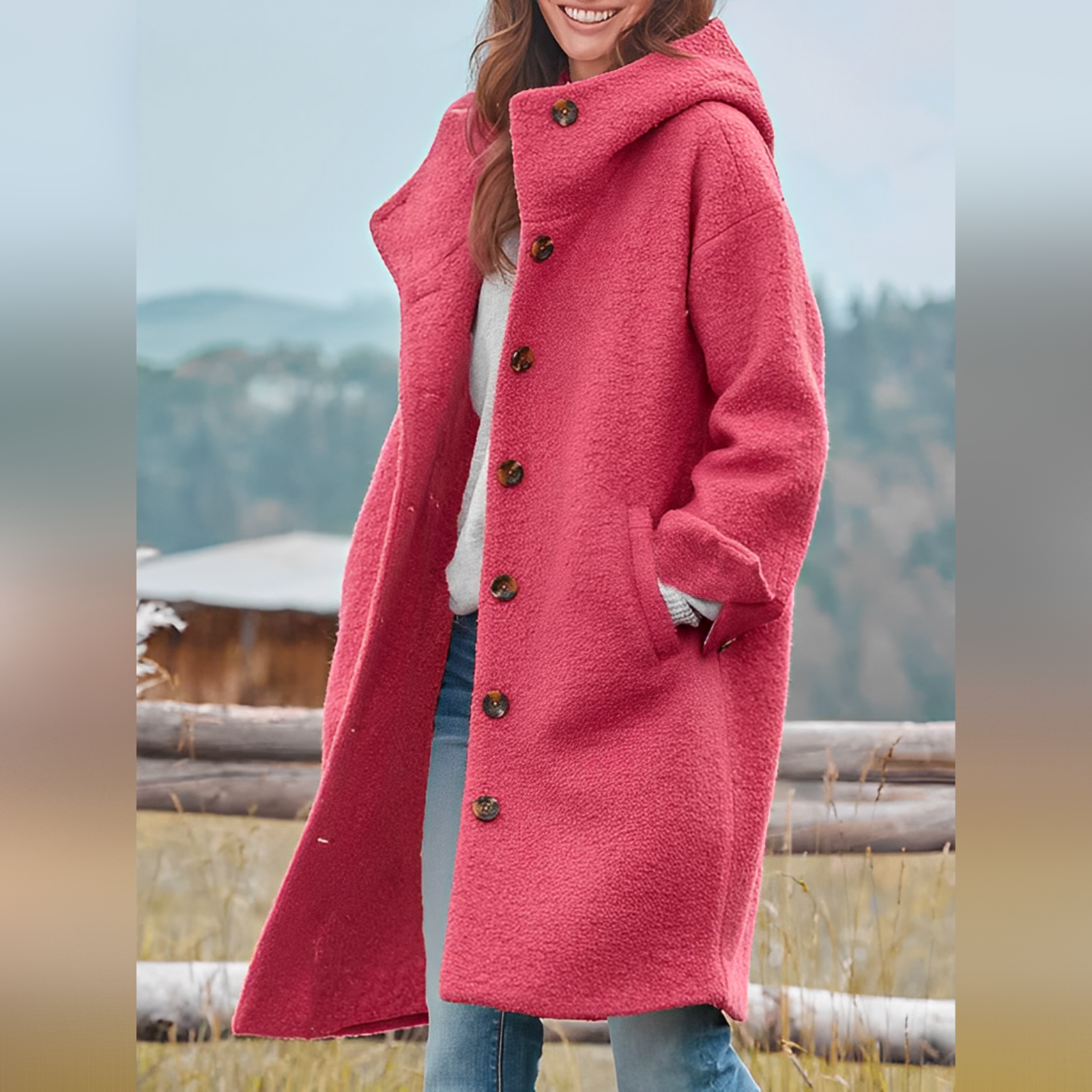 Langer Kapuzenmantel Layla für Damen - Eleganz und Komfort garantiert!