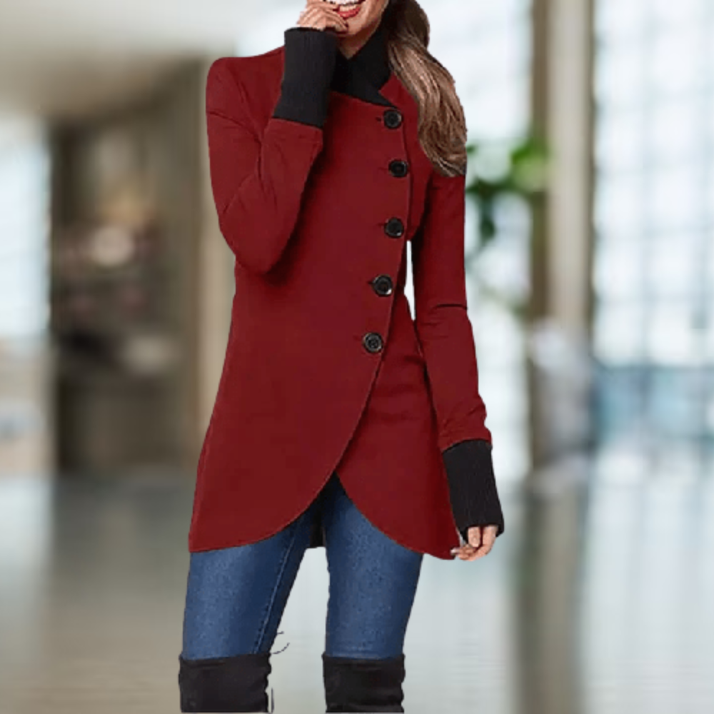 Eleganter Mantel mit Stehkragen für Frauen - Modell Yasmine