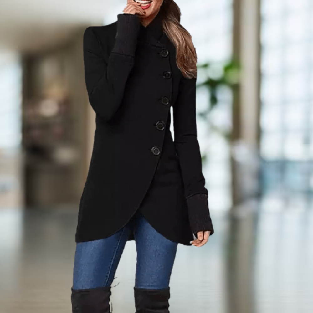 Eleganter Mantel mit Stehkragen für Frauen - Modell Yasmine