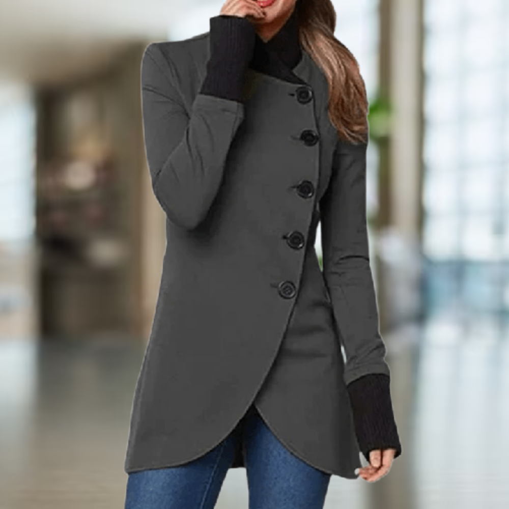Eleganter Mantel mit Stehkragen für Frauen - Modell Yasmine