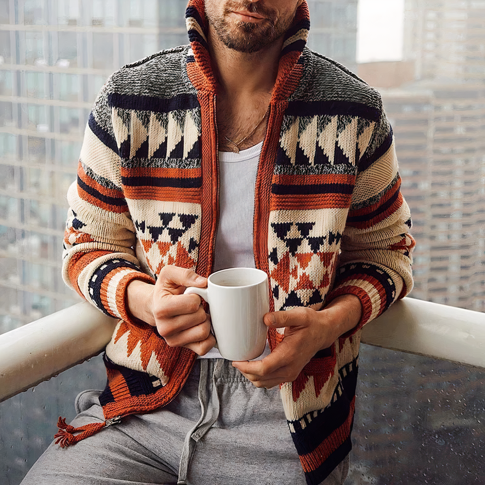 Glenn - Herrenjacke aus Jacquard Stoff – Elegant und Vielseitig