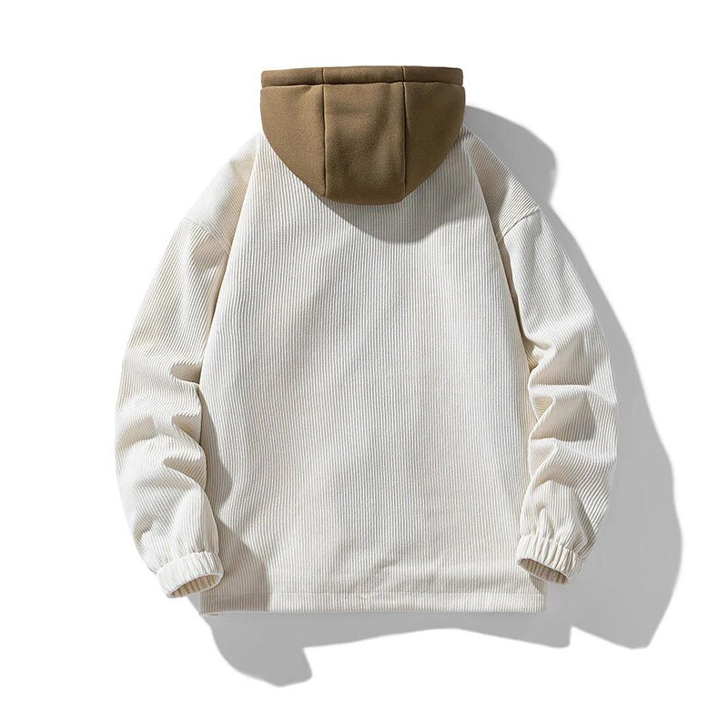 Herrenjacke aus samtigem Cord mit Kapuze - Ultra bequem und gefüttert