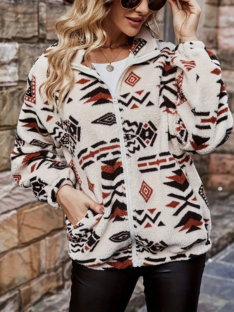 Gracie – Gestrickte Fleecejacke