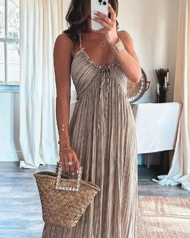 Ärmelloses plissiertes Kleid - Angelica