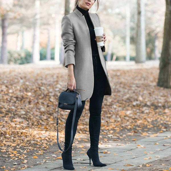 Nahemia - Chic Elegance Wollblazer mit Stehkragen
